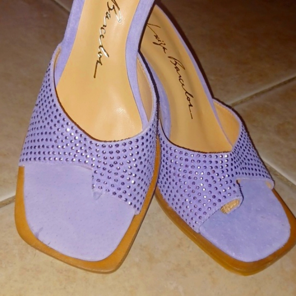 Rare Luisa Barcelos Studded Suede Sandals